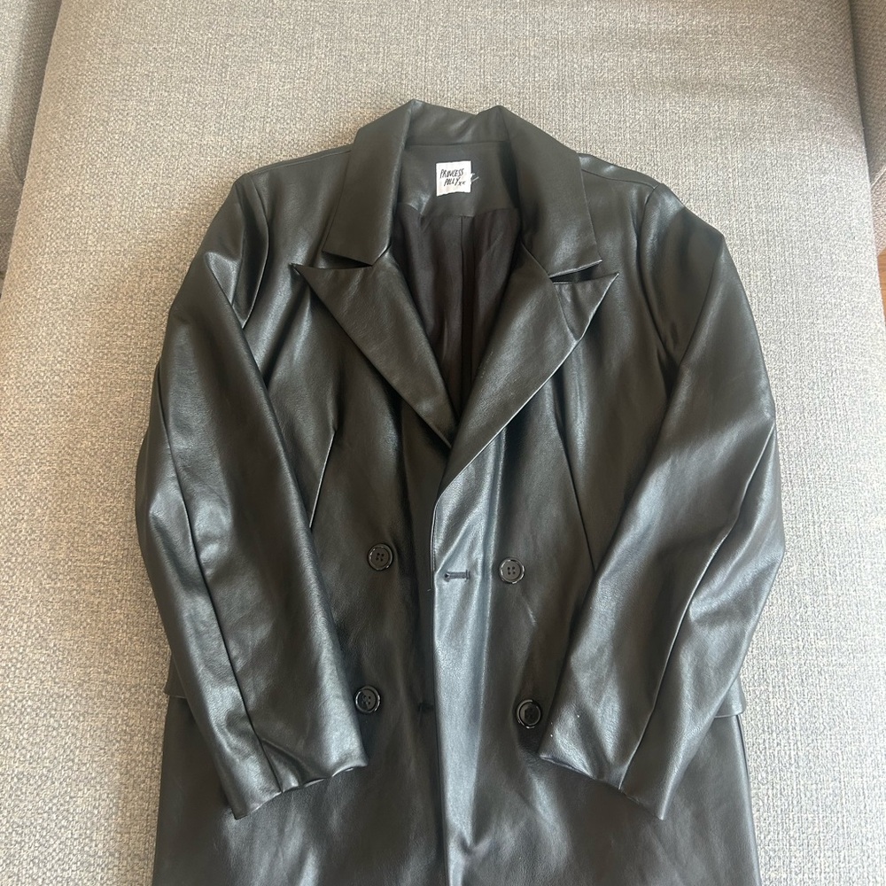 Princess Polly Black Double-Breasted Trench Coat